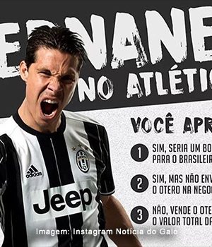 Suposta informação sobre Hernanes mobiliza torcida do Atlético MG