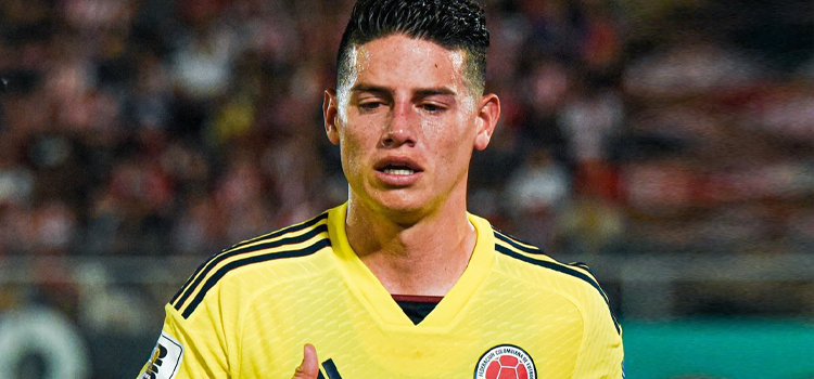 Os números do titular James Rodríguez diante da Romênia, pela Colômbia