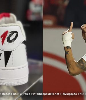 Detalhes do tênis personalizado de Luciano, criado pela TND Sneakers